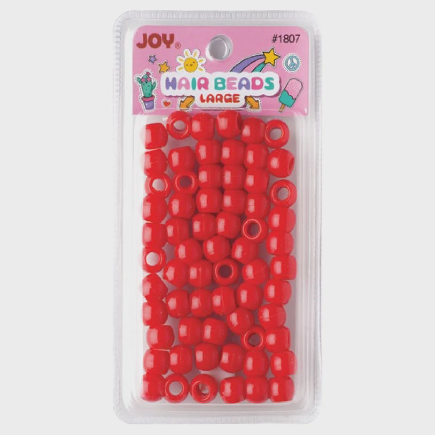 Joy Large Hair Beads Red