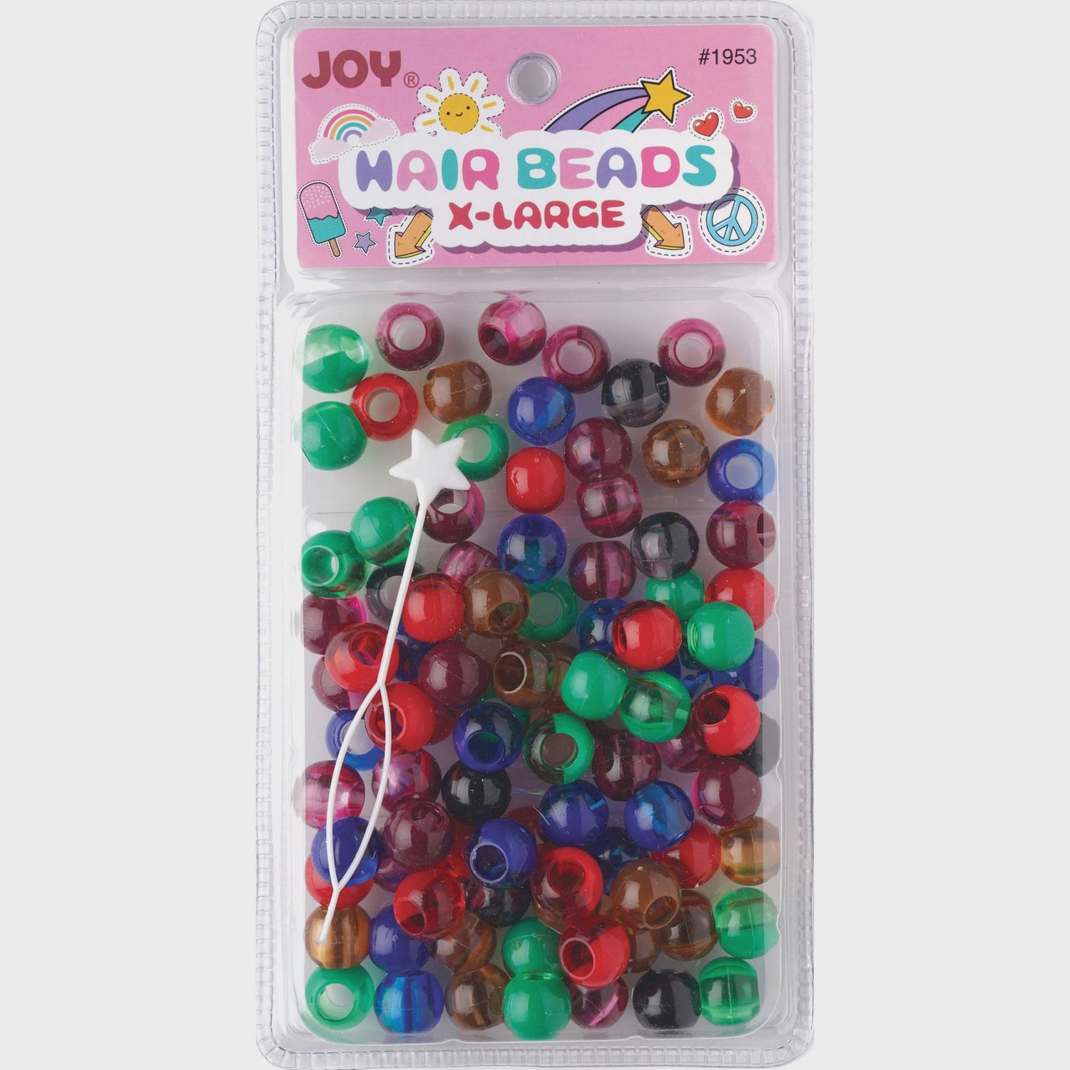 Joy Round Plastic Beads XL Two Tone Dark Vivid Assorted