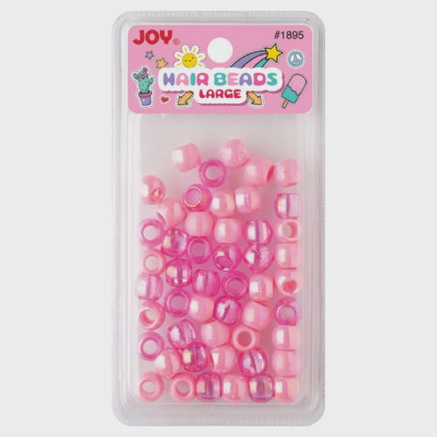 Joy Large Hair Beads Pink Pearl