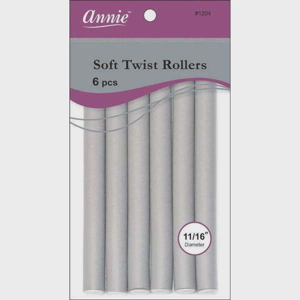 Annie Soft Twist Rollers 11/16" Gray (6pcs)