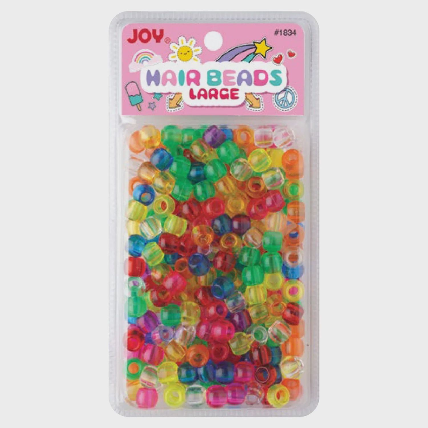 Joy Large Hair Beads Clear Assorted