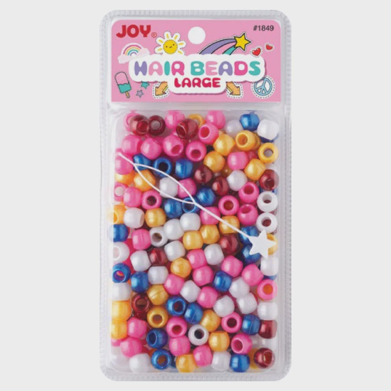 Joy Large Hair Beads Metallic Asst