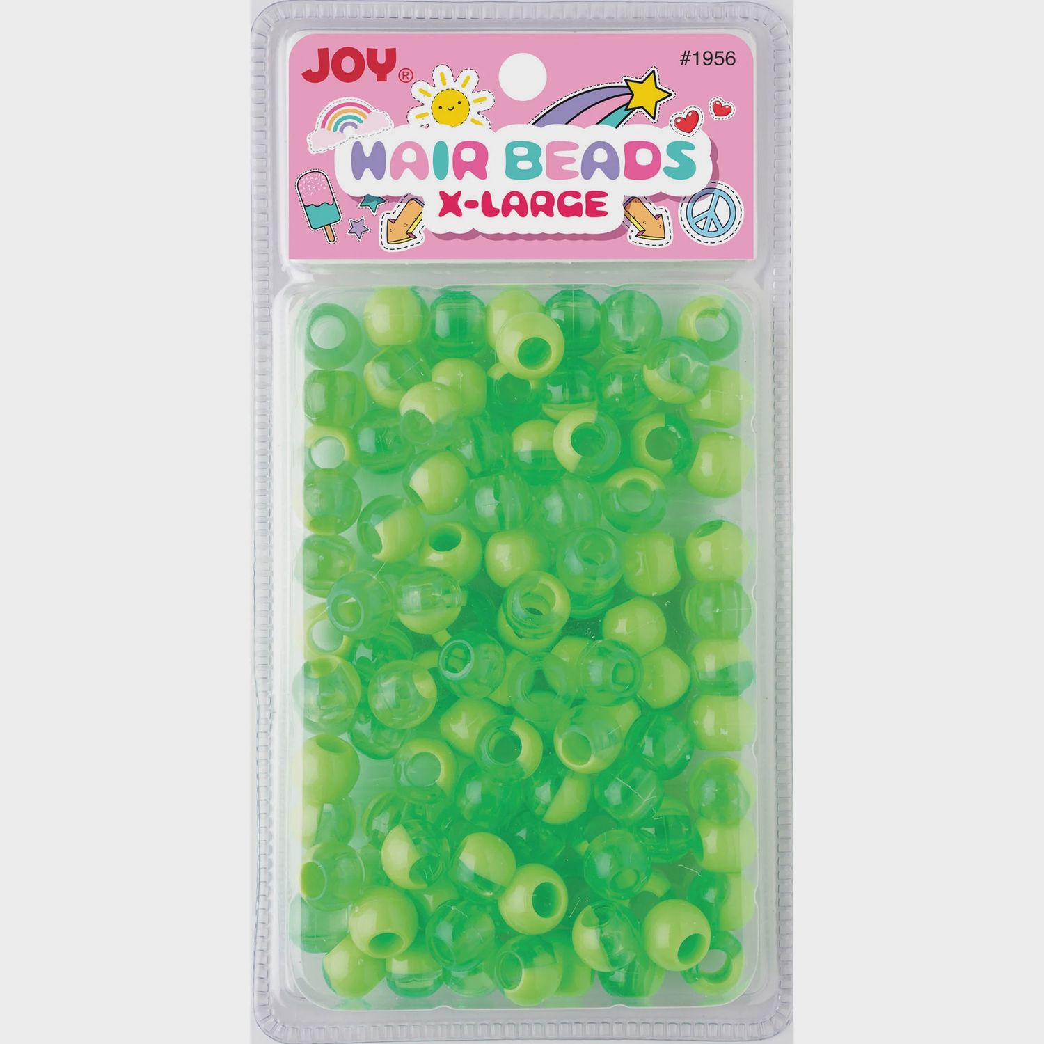 Joy Round Plastic Beads XL Two Tone Pastel Green