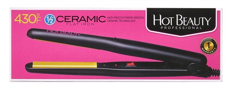 Hot Beauty Ceramic Flat Iron 1/2 inch