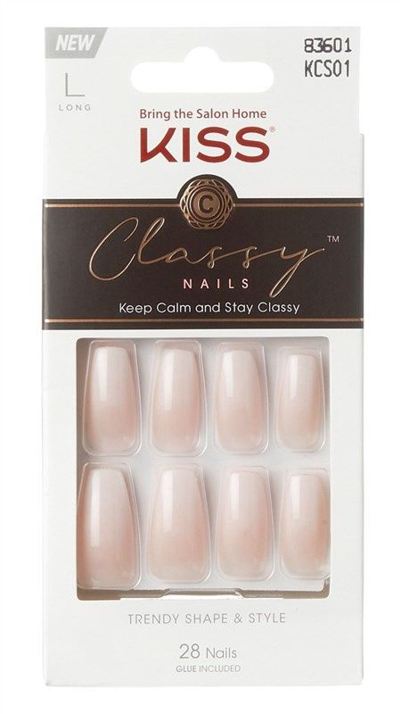Kiss Classy Nail 28 Ct Long Pink