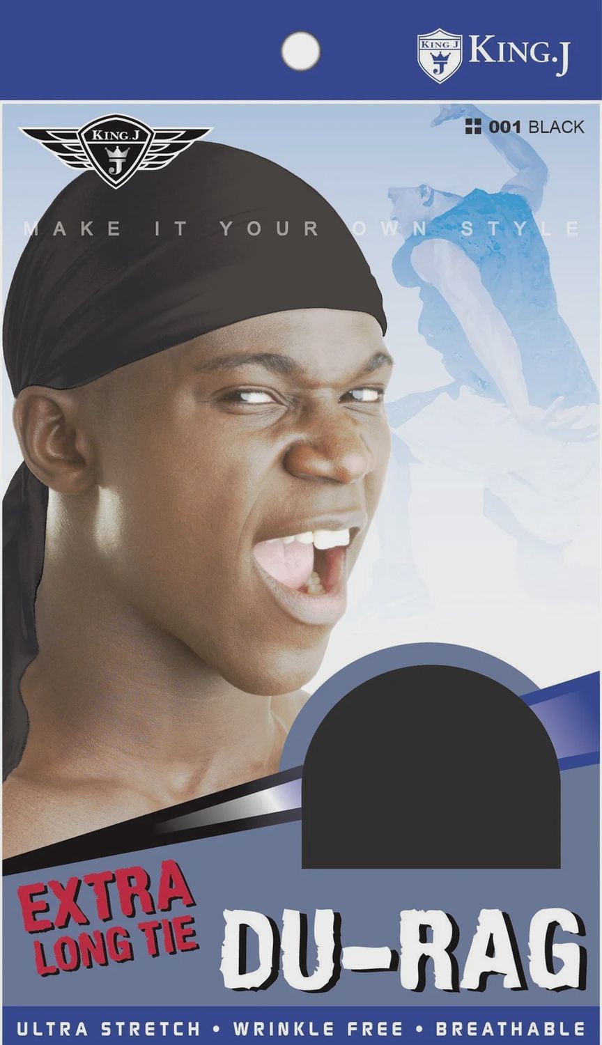 Extra Long Tie Du-Rag - Black