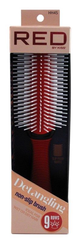 Kiss Red Brush Detangling 9 Row Non-Slip