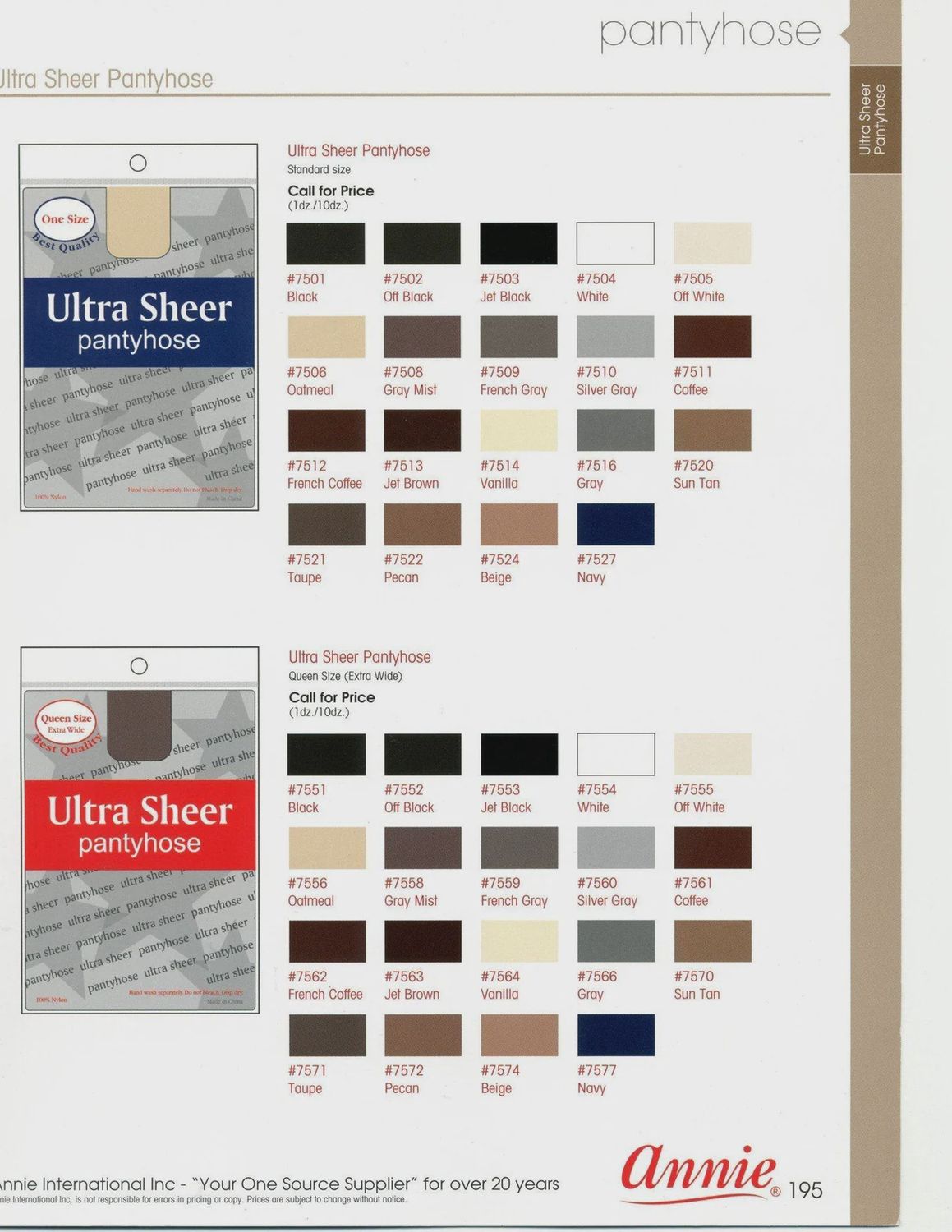 Ultra Sheer Panty Hose, Color: White