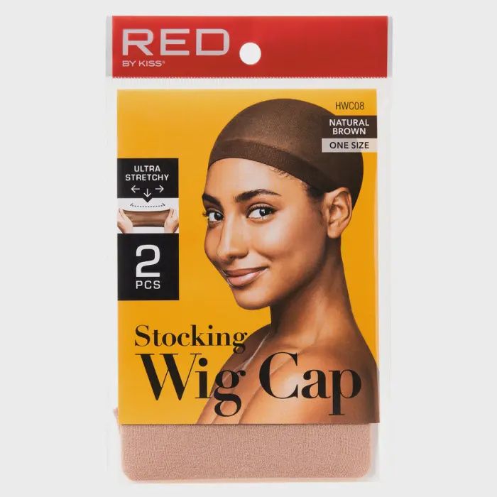 Kiss Red Wig Cap Natural Brown 2ct