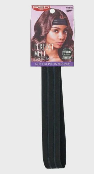 Kiss Red Perfect Melt Elastic Band 1 1/8inch Velcro Black