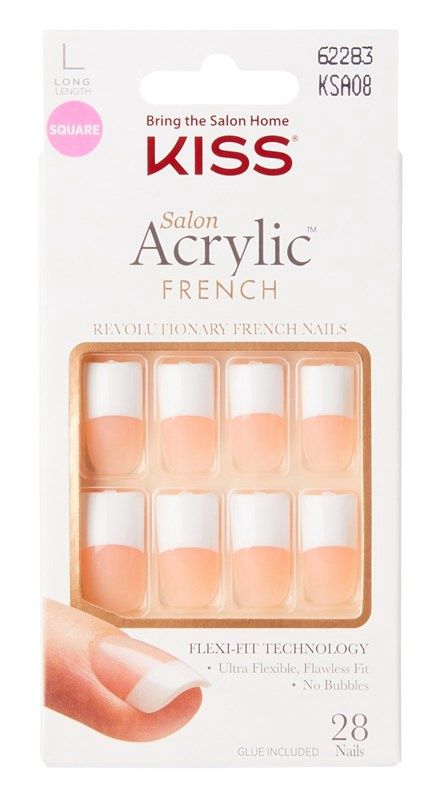 Kiss Salon Acrylic French 28ct Long Nude