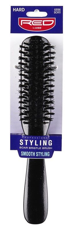 Kiss Red Brush Styling Bristles (6in) Boar (Hard)