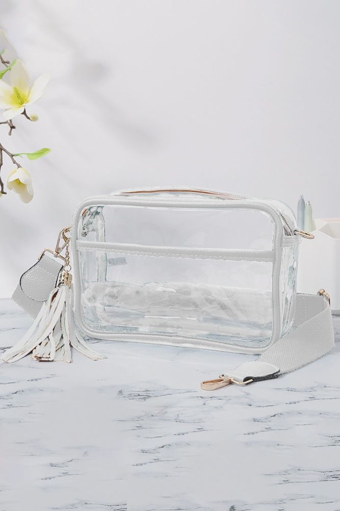 Clear Cross Body Camera Bag - White