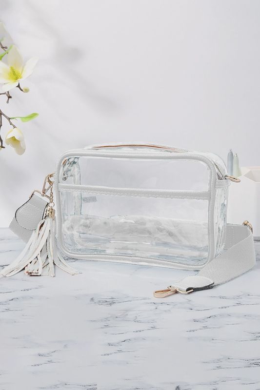 Clear Cross Body Camera Bag - White