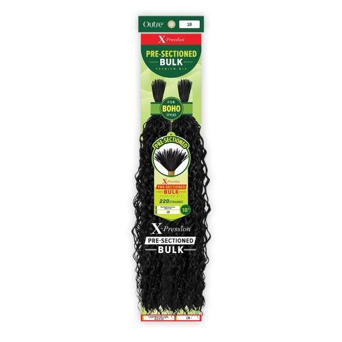 Xpression Pre-Sectioned Dominican Curl 18” Bulk Hair, Color: 1