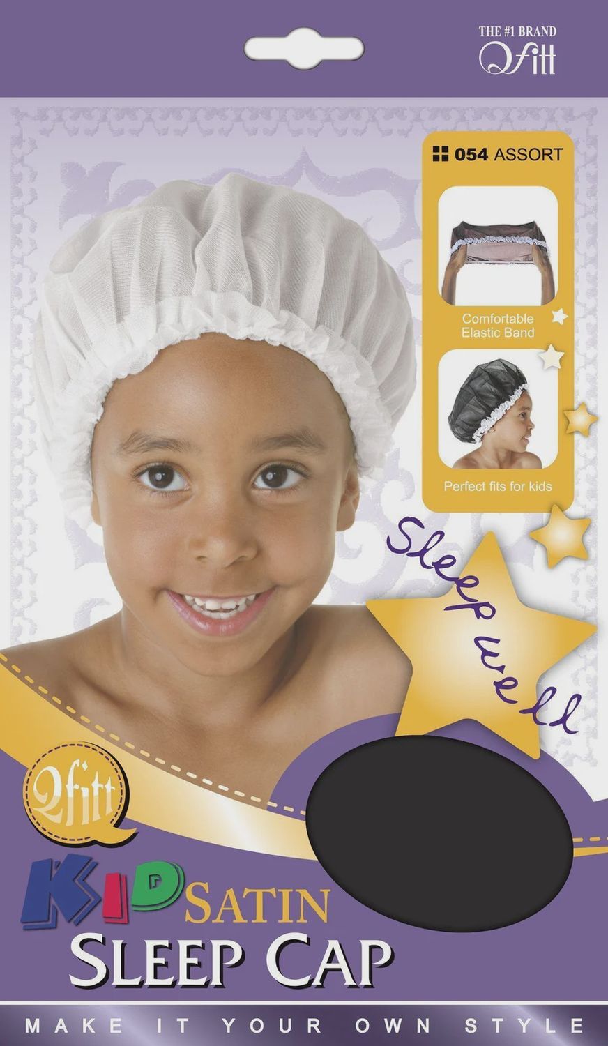 Kid Satin Sleep Cap, Color: Assorted