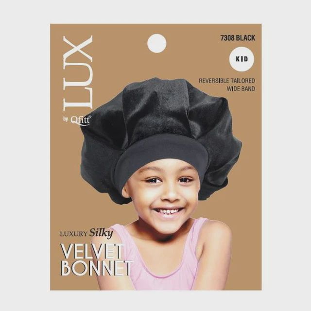 Luxury Silky Satin Bonnet for Kids, Color: Black