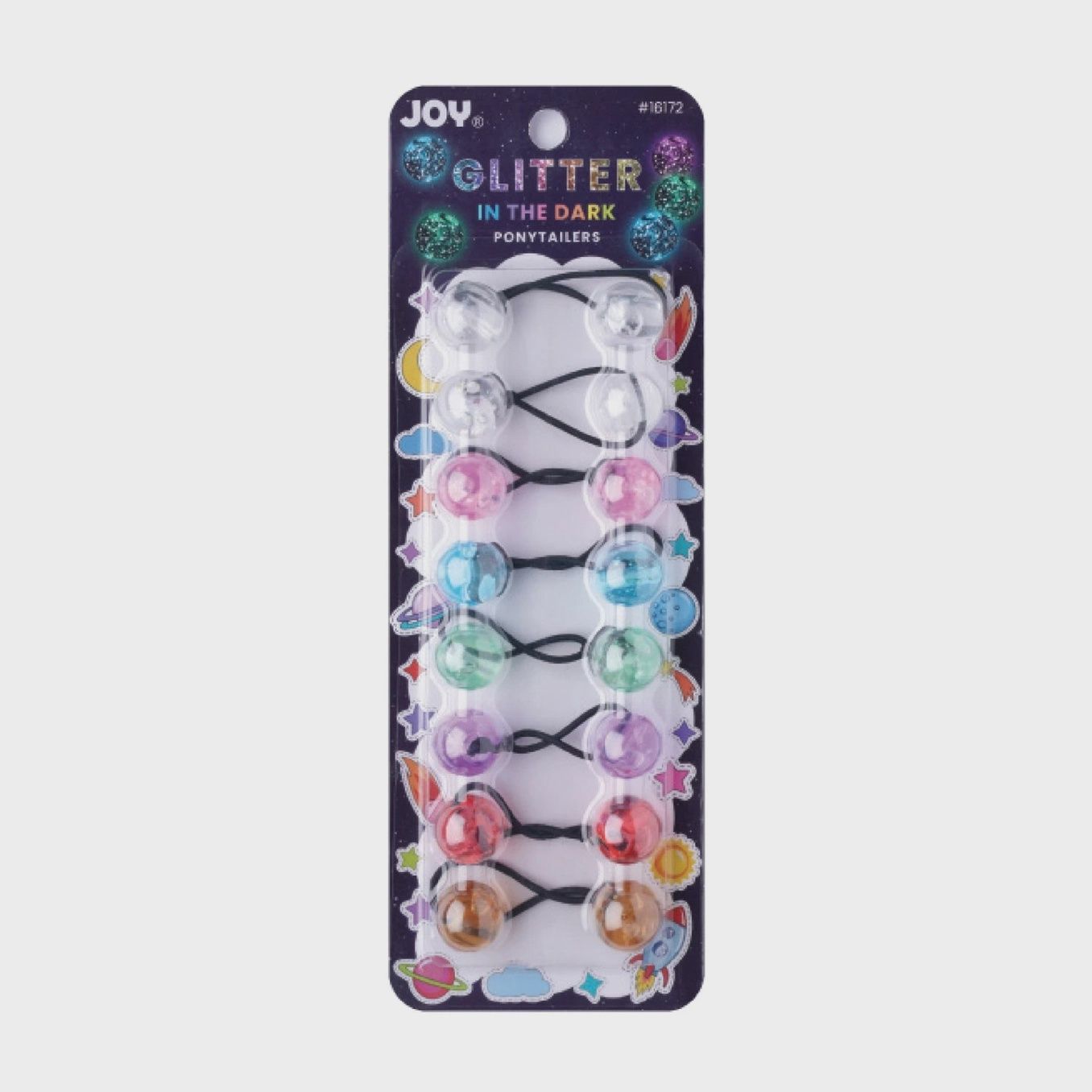 Joy Twin Beads Ponytailer 20mm - Glitter Glow Multicolor