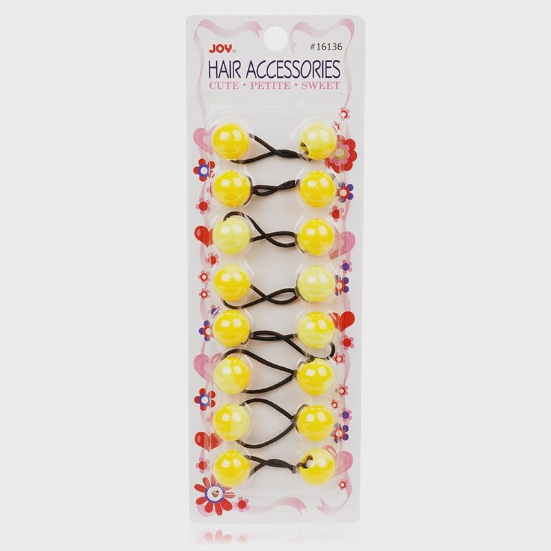 Joy Twin Beads Ponytailers - Yellow
