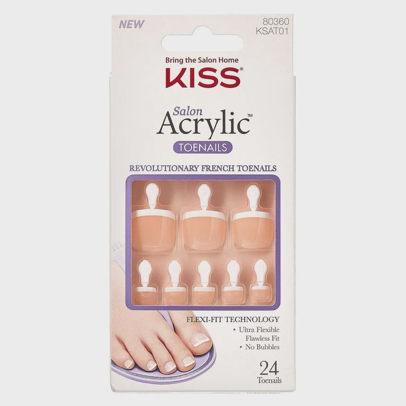 Acrylic French Toenails