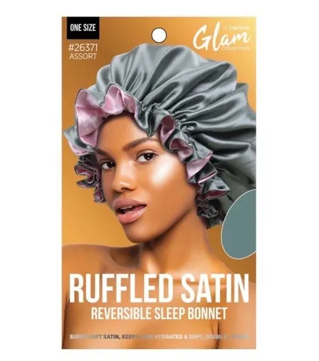 Ruffled Satin Reversible Sleep Bonnet