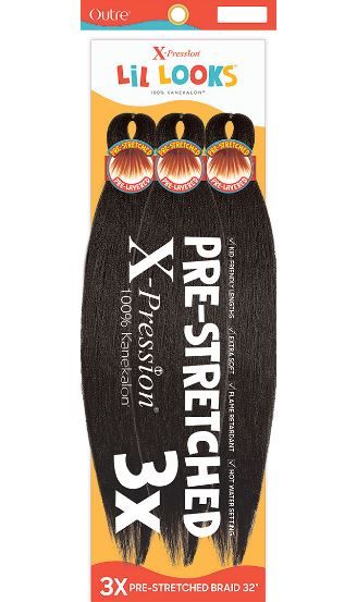Outre Xpression Lil Looks 3X PRE STRETCHED CALMING BRAID 32″, Color: 2