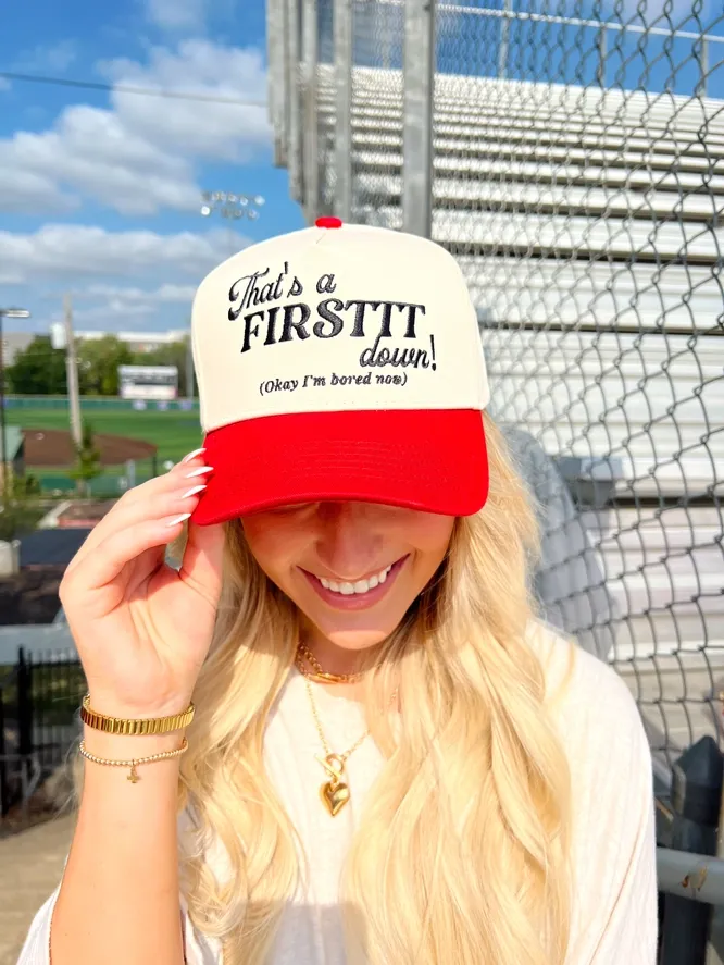 That's a First Down Trucker Hat - Red