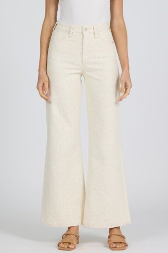 Fiona Wide Leg Pants - Wheat Lace, Color: wheat lace, Size: 25