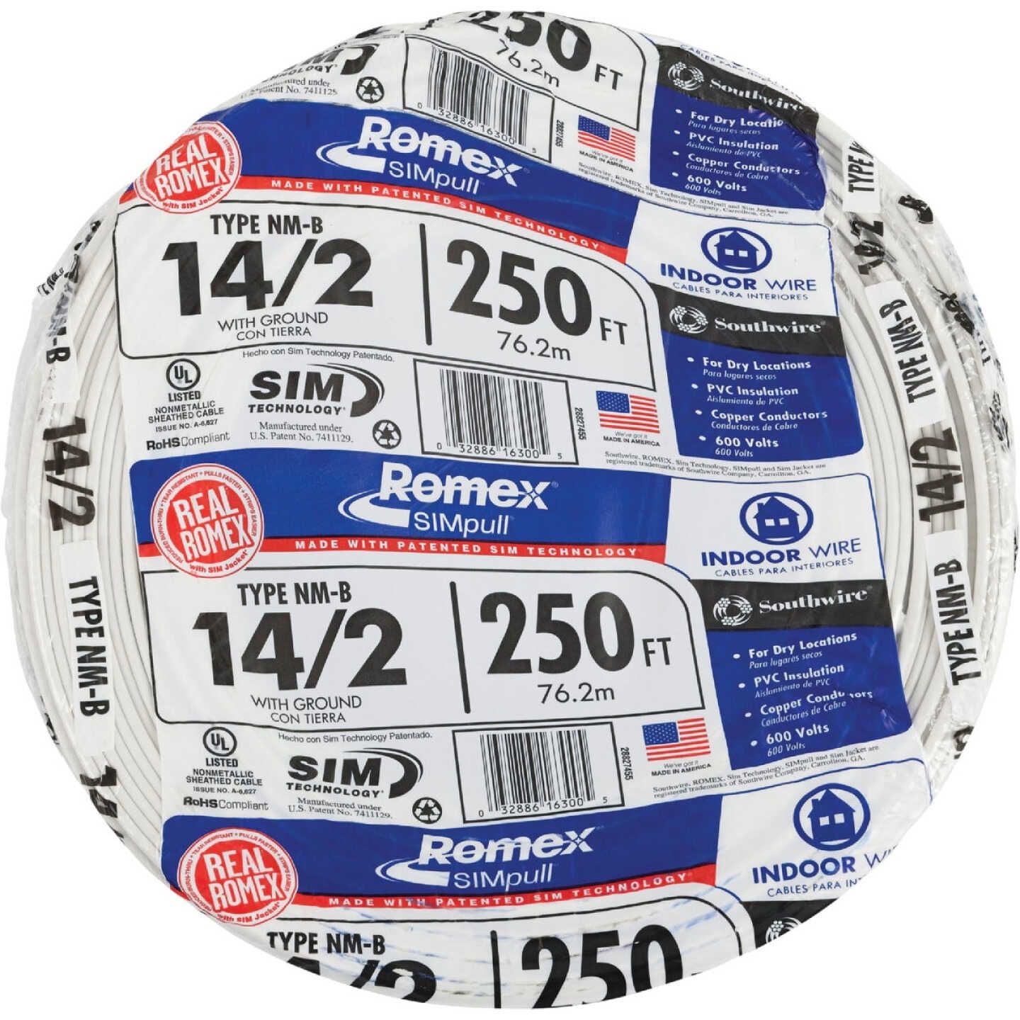 250 ft. 14/2 Romex SIM pull Solid NM-B W/G Wire