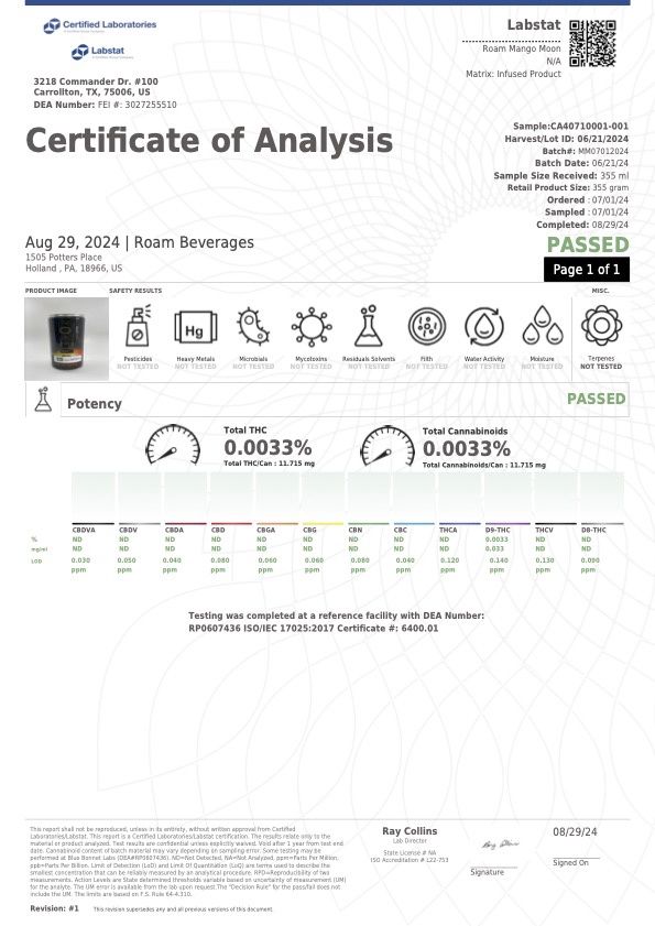 ROAM - THC Seltzer - 10/12 mg THC ROAM - THC Seltzer - 10/12 mg THC