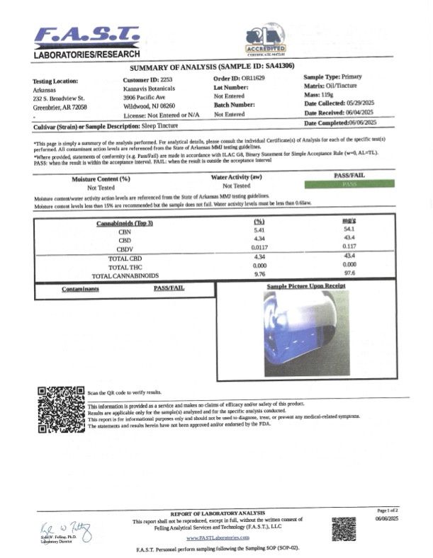 Sleep Relief & Calming Tincture - CBN/CBD Sleep Relief & Calming Tincture - CBN/CBD