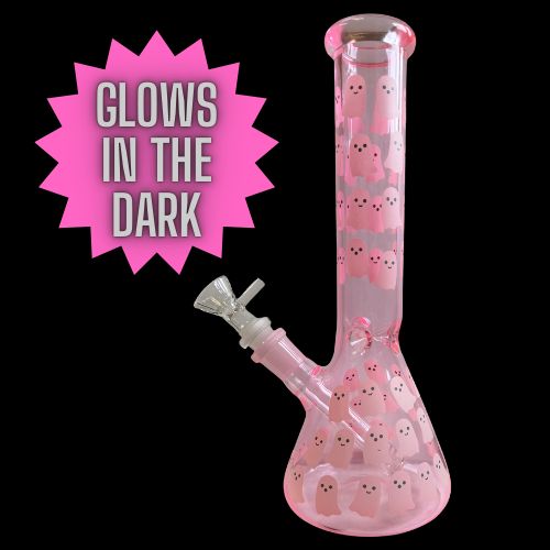 Pink Ghost Bong - Glows in the Dark