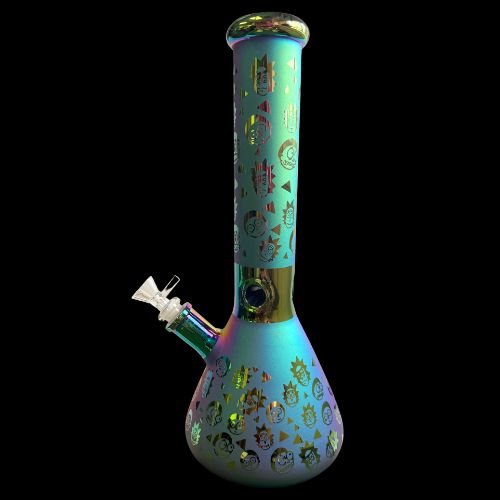 Metallic Sandblasted Glass Bong