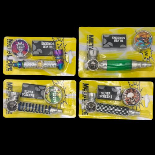 Metal Pipe with Screen &amp; Mini Grinder