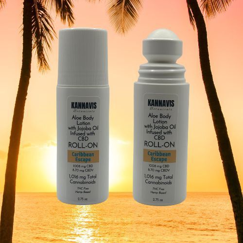 Roll-On Aloe Body Lotion with Jojoba Oil, Scent: Caribbean Escape