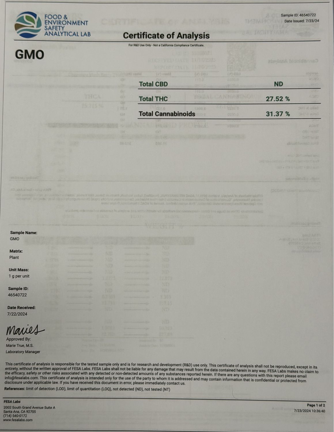 GMO - Indica THCA Flower