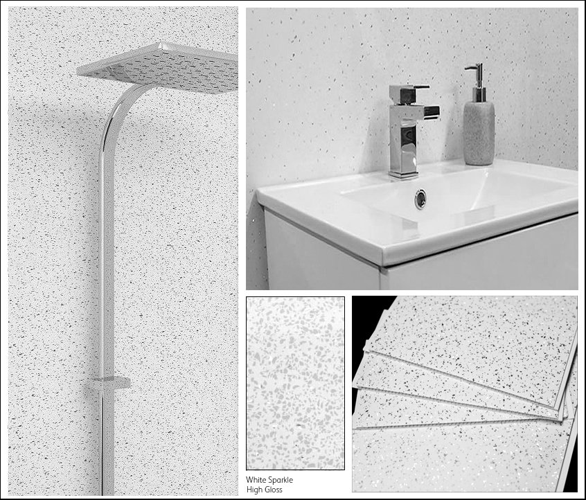 White Sparkle Wall Panels - Pack of 4