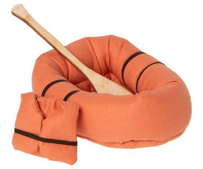 Rubber Boat With Life Vest And Paddle