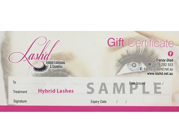 Hybrid Lashes Gift Voucher Hybrid Voucher