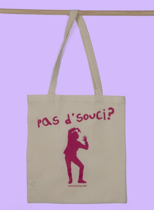 Sac &quot;Pas d&#39;souci?&quot; coton bio écru