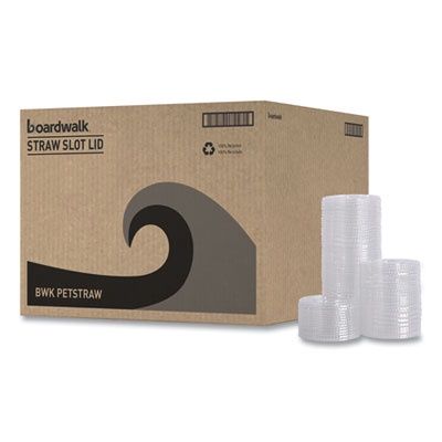 PET Cold Cup Lids, Fits 14 oz to 24 oz Cold Cups, Plastic, Clear, 100/Sleeve, 10 Sleeves/Carton