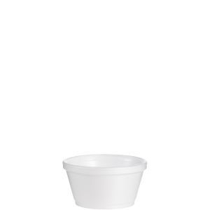 Foam Container, Extra Squat, 8 oz, White, 1,000/Carton