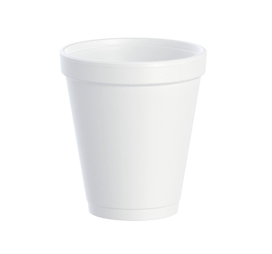 Foam Drink Cups, 8 Oz, White, 25/bag, 40 Bags/carton