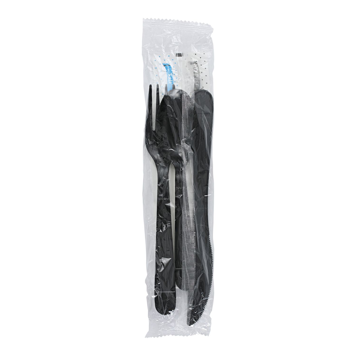 Empress Heavy Weight Cutlery Kit PP Knife Fork TS S&amp;P Napkin Black 250 / cs