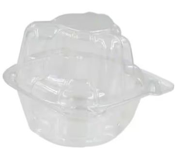 Detroit Forming 1 Muffin / Cupcake Hinged Container Clear OPS Plastic 400 / cs