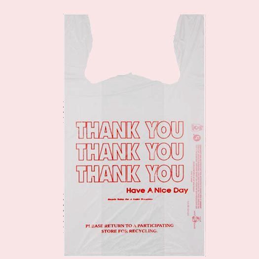 IBS 1/6 Thank You Red Print White T-Shirt Bag 850 / cs