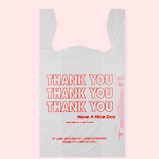 IBS 1/6 Thank You Red Print White T-Shirt Bag 850 / cs
