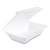 Foam Hinged Lid Containers, 6.4 x 9.3 x 2.9, White, 100/Pack, 2 Packs/Carton