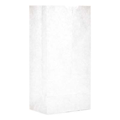 Grocery Paper Bags, 4# Size, 30# Basis Weight, 5" x 3.13" x 9.88", White, 500/Bundle