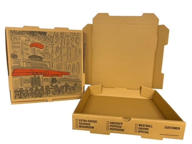 14x14x2 Kraft Print Pizza Café